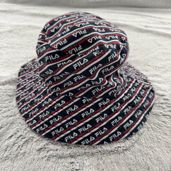 FILA Sports Navy Blue Reversible Bucket Hat One Size with Logo Pattern - Picture 1 of 5